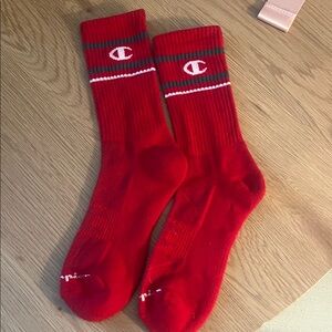 Champion Red Athletic Crew Socks